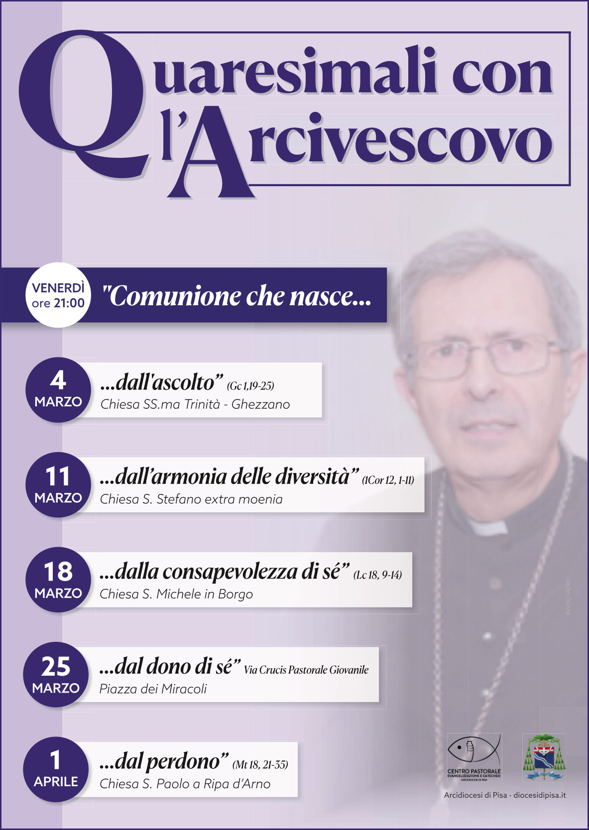 Quaresimali 2022 con l’Arcivescovo