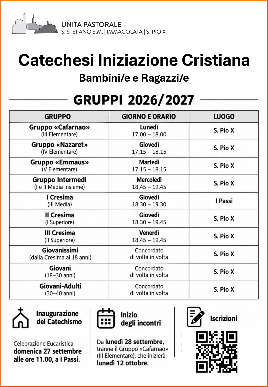 Catechesi 2026/2027
